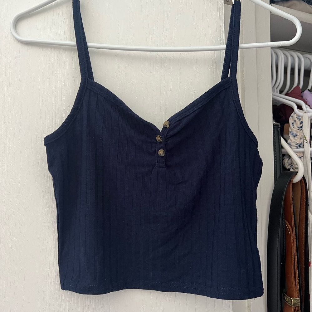 Topshop Dark Blue Camisole with Buttons